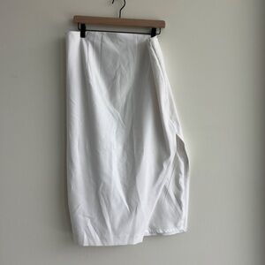 White Express Pencil Skirt With Slit